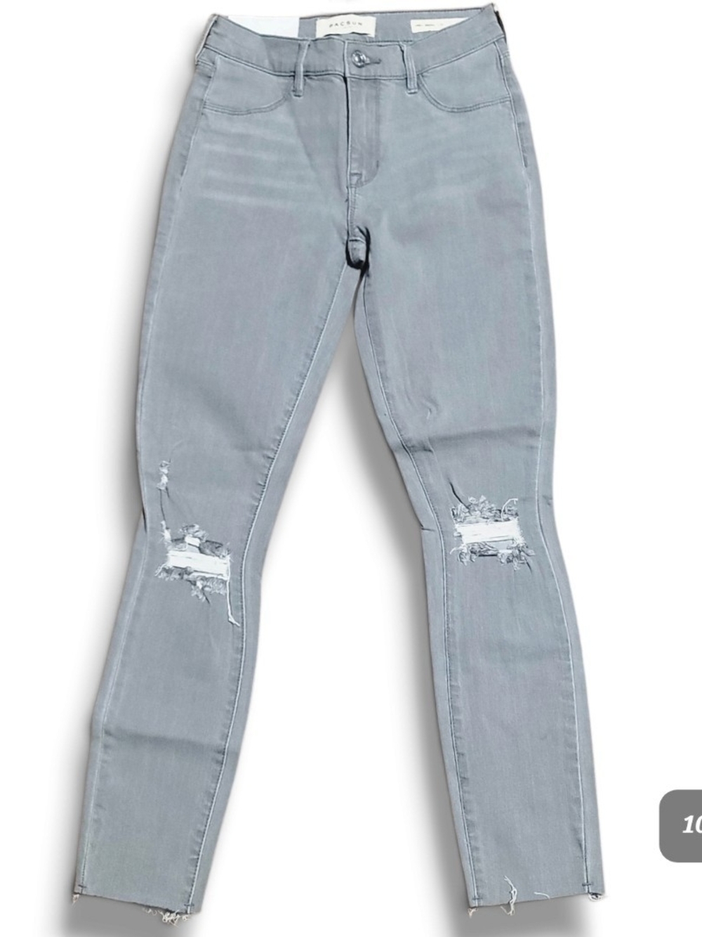 PACSUN - 23" Waist Women's Gray Distressed Skinny Jeans
